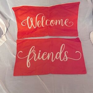 Pillow throws colors (red and yellow)